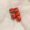 Accesorios de Cinabrio, Cuentas de Bolsa de Dinero de Arena Roja, Cuentas Espaciadoras Perforadas, Cuentas Semi-Terminadas con Carácter de Fortuna, Accesorios para Pulseras DIY