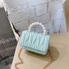 Nuevo bolso para niños, pequeño bolso cuadrado, bolso de princesa portátil con perlas, mini bolso de accesorios para niña pequeña a la moda coreana