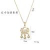 Collar para Mujer Estilo Japonés-Coreano Moda Nicho Paz Candado Collar Candado Ruyi Retro Cadena Clavícula Elegante Joyería de Acero Titanio