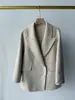 Atmósfera simple y sofisticada ~ Abrigo blazer corto de cachemir de doble cara con solapa de blazer clásica chaqueta de lana