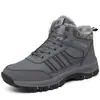 Zapatos de Algodón Cálido de Terciopelo, Zapatos Deportivos Casuales, Talla Grande para Mediana Edad y Mayores, Botas de Nieve para Montañismo al Aire Libre, Zapatos de Algodón