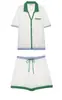 Ropa de Mujer Transfronteriza 2026 Moda Europea y Americana Versátil Adornado Calado Suéter de Punto + Conjunto de Shorts para Mujer A37225