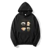 Sudadera con capucha para mujer 2025 Otoño e Invierno Transfronteriza Estilo Holgado Perezoso Estampado de Dibujos Animados Sudadera Casual de Manga Larga para Mujer