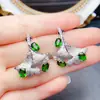 Venta al por mayor de fábrica Pendientes Populares de Diopsido Natural con Incrustaciones de Plata S925 Piedra Principal 4*4 Joyería de Lujo Venta Directa de Fábrica