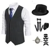 S-6XL Chaleco Rayado de Botones Sencillos para Hombre Estilo Gatsby Casual Fiesta Transfronterizo para Hombre