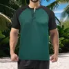 Nova Camisa Polo Esportiva Casual Masculina Jovem Amazon Transfronteiriça com Absorção de Umidade Color Block Manga Curta Atacado