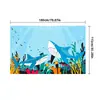 Tela de Fondo de Sirena Tiburón Oceánico Modelo Nuevo Transfronteriza para Decoración de Fiesta Infantil, Pancarta de Puerta con Forma de Extraterrestre del Mundo Submarino Personalización