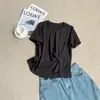 Camiseta Elegante Adelgazante de Manga Corta con Dobladillo Retorcido, Nuevo Modelo 2026, Súper Popular para Figuras Ligeramente Robustas, Top Casual y Juvenil para Mujer