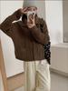 Vintage Diamond Twist Lapel Sweater Casaco Feminino Solto Outerwear Outono e Inverno Novo Estilo Preguiçoso Engrossado Cardigan de Malha