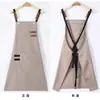 Aventais de lona Amazon no atacado, para homens e mulheres, adequados para uso doméstico, cozinha, cafeterias e lojas de milk tea; uniformes de trabalho com impressão de logo, oferecendo um toque de luxo