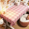 Toalha de Mesa Desenho Animado, Sem Lavagem, Impermeável, À Prova de Óleo, Resistente ao Calor, Estilo Dopamina Creme, Toalha de Mesa Retangular, Protetor de Mesa, Chá