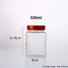 Venta Directa de Botellas Cuadradas de Vidrio de Alta Capacidad en Varios Tamaños, Botellas para Pepinillos, Botellas Domésticas para Miel, Botellas Transparentes de Vidrio para Mermelada y Salsa de Chile para Uso en la Cocina