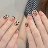 30 peças de adesivos para unhas vestíveis, arte para unhas, estampa de leopardo, strass francês, unhas postiças, extensão, unhas removíveis