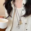 Collar con colgante de perro Bleo de cuerda negra para mujer, cadena de lana con diseño de nicho de alta calidad, personalidad única, accesorios de hip hop para parejas.