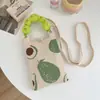 Bolso de Mano de Punto de Nuevo Estilo Color Dopamina Bolso de Almacenamiento Versátil de Nicho Bolso Pequeño de Punto Cruzado