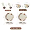 Conjunto de Louça Cerâmica Fofa Moguli para Uso Doméstico, Tigela de Arroz Criativa Nova, Tigela de Salada, Prato de Café da Manhã, Caneca