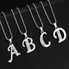 Nuevos Collares con Letras Inglesas Incrustadas de 26 Diamantes para Hombres, Joyería Popular Creativa Incrustada de Diamantes Europea y Americana, Accesorios de Colgantes DIY para Mujeres