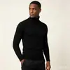 Suéter gola alta masculino 2026 outono e inverno transfronteiriço slim fit malha base camada interna cor sólida elástico em estoque atacado