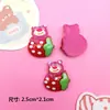 Nuevos accesorios de resina de oso de fresa transparentes funda para teléfono móvil pasador de pelo taza zapatos material DIY de pegamento cremoso venta al por mayor