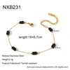 Pulsera de cuentas de vidrio y perlas de moda transfronteriza europea y americana, no se decolora, joyería de acero inoxidable de alta gama chapada en oro de 18 quilates