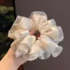 Estilo de Nicho de Gama Alta, Lazo para el Cabello de Satín y Organza con Perlas de Lujo Ligero para Mujer, Diadema de Moda y Exquisita para la Parte Posterior de la Cabeza
