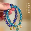 Pulsera de Vidrio Color Ceniza Estilo Templo Bestia Devoradora de Oro, Pulsera de Vidrio Multicolor, Pulsera del Palacio Auspicioso al por Mayor