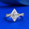 Mu Jing Jewelry Novo 6*12 Olho de Cavalo Diamante Único Simples Anel Joker Elegante Anel de Proposta Feminino Estilo Europeu e Americano