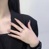Anillo Europeo y Americano de una Sola Fila con Micro-Incrustaciones de Zirconia Completa Oro Blanco Anillo para Articulación Pulsera Círculo de Moda Simple Versátil Anillo de Bodas