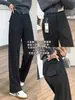 710g Rei do Emagrecimento ~ Outono e Inverno Espessados Lã de Acetato Elegante para o Trabalho Calças Estreitas de Perna Larga Inverno G112602