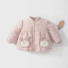 Chamarra de algodón acolchada para bebé, top acolchado grueso, abrigo cálido para niñas, 120g, abrigo de otoño/invierno para bebés y niños pequeños para niñas
