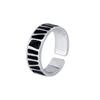 Anillo geométrico de pegamento Europa y América diseño nicho rojo neto ins alto sentido negro blanco gris anillo abierto para dedo al por mayor