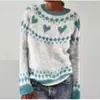 2025 Tejido de Aguja Gruesa Impresión Digital 3D Sudaderas Redondas para Hombre y Mujer Empalme de Rayas Prendas de Exportación Sudaderas para Mujer