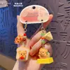 Urso de Manteiga Autêntico Pingente de Chave Gourmet DIY Urso de Sobremesa Fofo Fashionável Exquisito Pingente de Bolsa de Celular