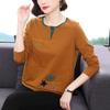 Camiseta de moda de manga larga para mujer madre primavera y otoño 2025 nueva ropa de otoño ropa exterior estilo extranjero top camisa básica para mediana edad y anciana