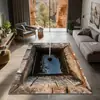 Alfombrilla de suelo de terciopelo de cristal estilo americano para entrada de casa, felpudo decorativo resistente al desgaste para sala de estar y dormitorio, alfombra resistente a la suciedad