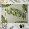 Hojas Verdes posavasos para plato de restaurante occidental