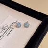 Novo Estilo Chinês Pequeno Azul Verde Zircon Brincos Ear Studs Temperamento Feminino Gentil Branco Personalidade Moda Brincos Brincos