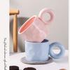 Taza Enorme Asequible Especial Patrón Martillado Taza para Desayuno Taza Diaria para Pareja Taza de Agua para Oficina Defecto Mínimo Macaron Simple