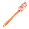 Raspador Pequeno Longo de Silicone para Uso Doméstico Faca para Misturar Creme Cabo de Madeira Raspador de Manteiga Espátula para Bolo Ferramenta de Confeitaria Personalização