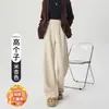 2026 Nuevo Estilo Espiga Más Terciopelo Temperamento Versátil Para Ir al Trabajo Sensación Perezosa Pierna Ancha Sueltos Cálidos Casuales Pantalones de Mujer
