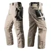 Pantalones Cargo Tácticos de Pierna Recta para Hombre Multibolsillo Velcro Pantalones de Nueve Puntos Color Sólido Resistentes al Desgaste Venta Caliente Europea y Americana Más Vendido