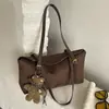 Bolsa Boston Maillard Retro Outono Inverno de Ombro sob o Braço Feminina Nova Simples Casual para o Dia a Dia Bolsa de Ombro Único