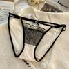 Sexy Lace Bow Hollow Tentação Arco Alta Fenda Malha Respirável Calças Pure Desire Cintura Baixa Roupa Interior para Mulheres