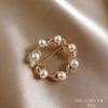 Concha de cristal de pedrería madre perla Flor animal broche nicho de alta gama moda para mujer ramillete grande accesorios para traje al por mayor