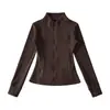 Exportación al por mayor Ropa de mujer 2025 Otoño e Invierno Estilo Europeo y Americano Cuello alto Manga larga Polar Polar Ajustado Chaqueta de alta gama Ins
