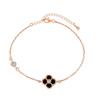 Pulsera Femenina Simple Ins de Moda Europea y Americana Lujo Ligero Plata de Ley S925 Diamante Buena Suerte Trébol de Cuatro Hojas Explosiva Versátil Nicho