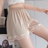 Shorts de Segurança Finos de Renda e Cetim Largos Três Pontos Sem Enrolar Anti-Exposição Seda Gelo para Mulheres no Verão