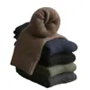 Meias meias masculinas inverno quentes espessadas forradas com fleece meias masculinas de cano médio preto Terry Inverno de cano alto desodorante
