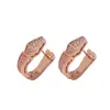 [01] Pendientes europeos y americanos festival de la serpiente ear cuff estilo frío lujo ligero completamente de diamantes forma de serpiente exagerado estilo punk pendientes chapados en cobre y oro