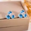 Pendientes de Flor de Lirio Azul Frescos y Dulces, Pendientes de Diseño Elegante y con Estilo, Modernos y Versátiles, Pendientes de Gama Alta